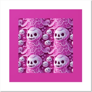 Pink Ghost Halloween 3D Posters and Art